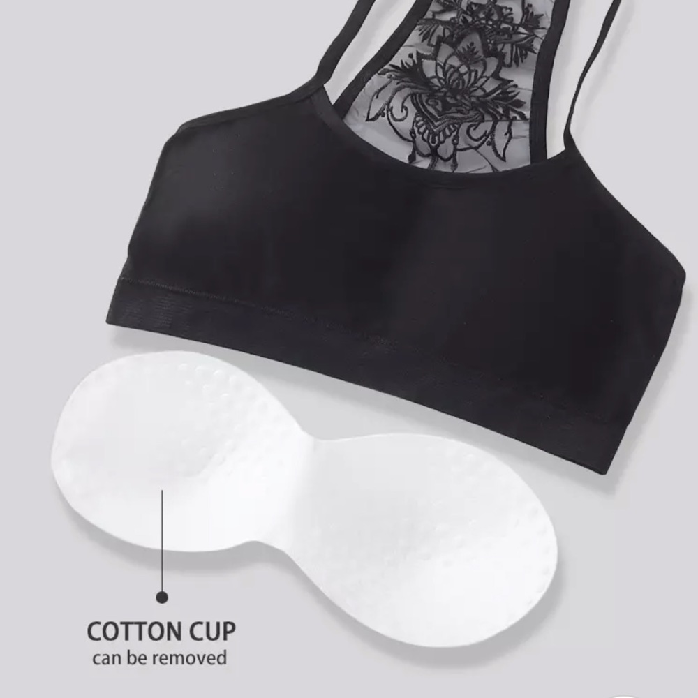 Tattoo Lace-Back Bralette in Black NEW - Picture 7 of 14